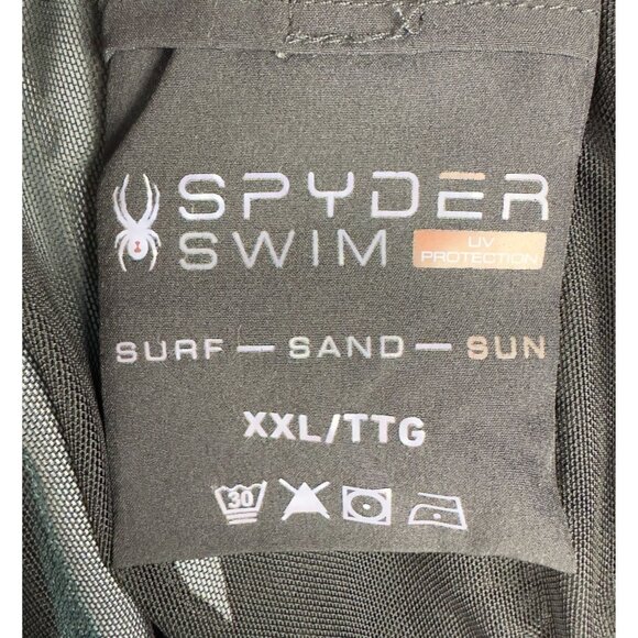 Spyder Swim Trunks Mens XXL Geometric Blue Brief  Lined Pockets & Drawstring - Picture 5 of 10